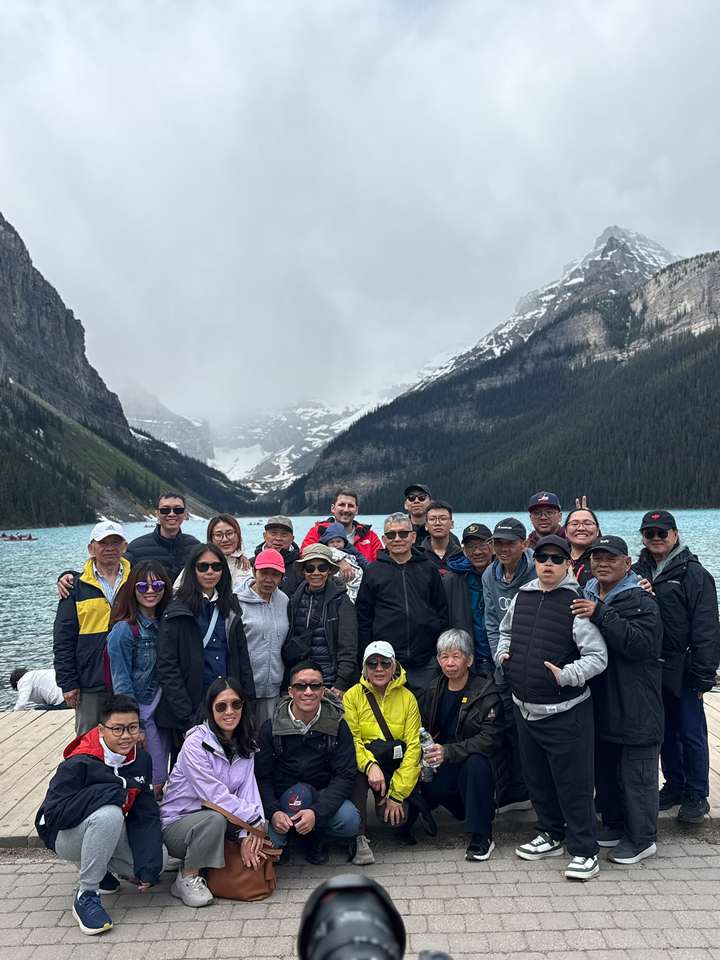 Lake Louise shoreline in Banff National Park